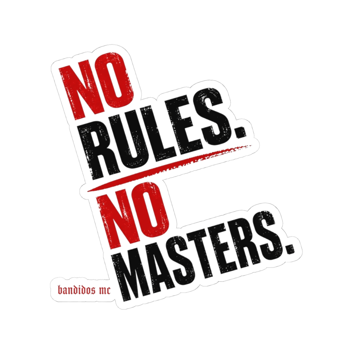 Bandidos MC "No Rules. No Masters." Sticker - alternate angle 2, merchandise