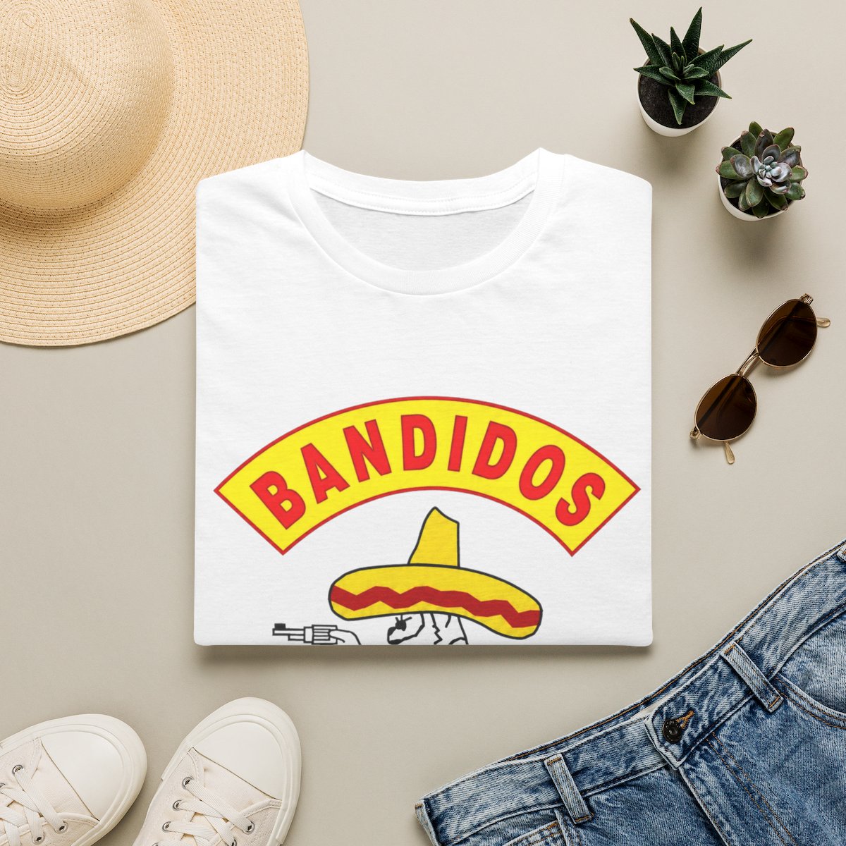 Bandidos sombrero skeleton character T-Shirt | Motorcycle club style | Bandidos MC