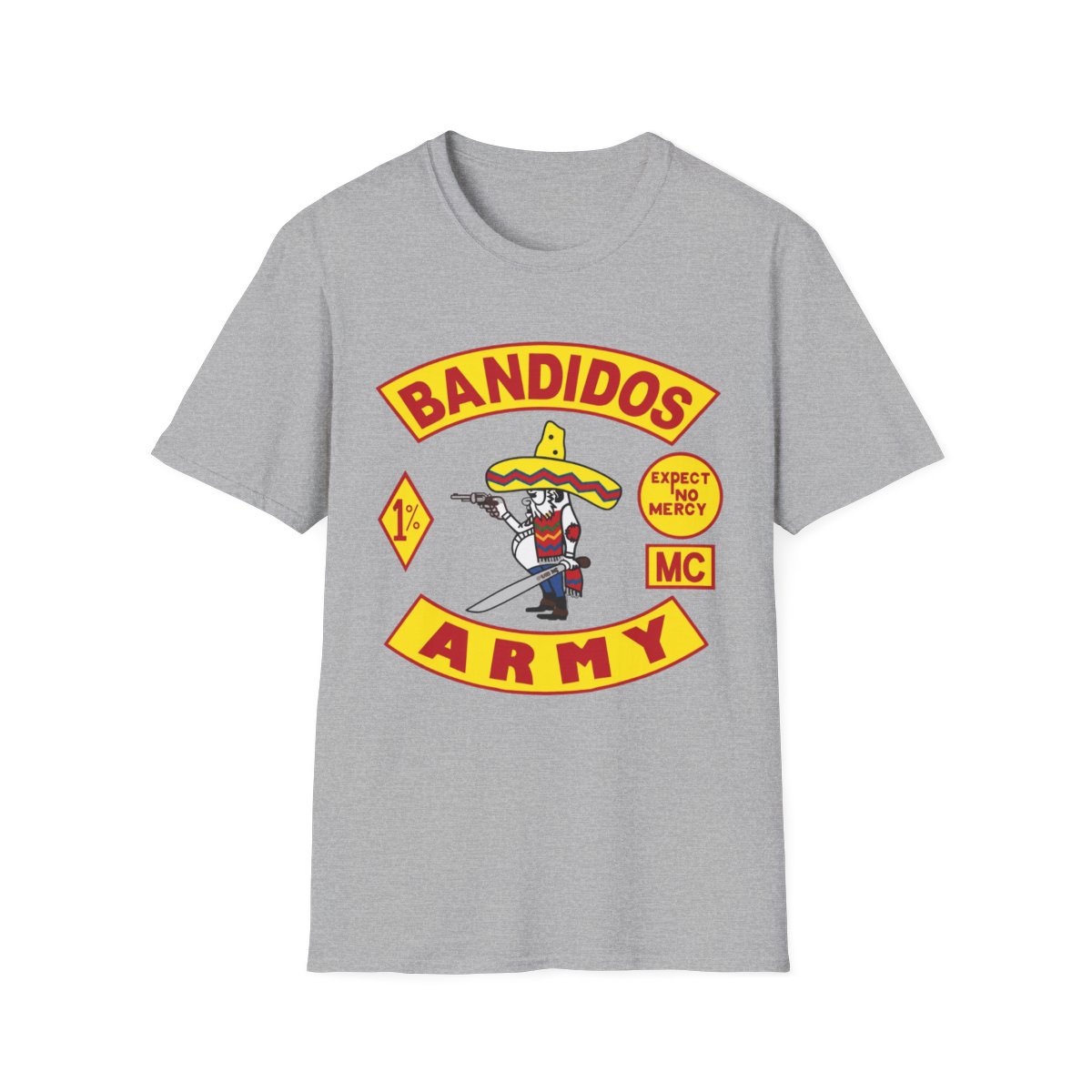 Bandidos Sombrero Skull, T-Shirt | Bandidos Army Motorcycle Club Tee | Bandidos MC - alternate angle 3, merchandise